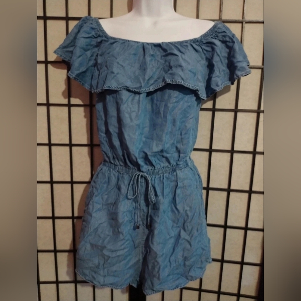 IRIS Denim Romper sz L